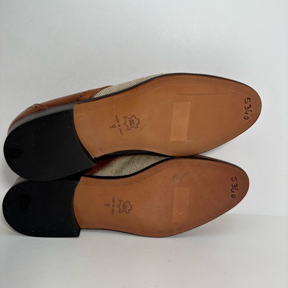 TOSI Thirty Five 35 Made In Italy Leather Fabric Brown Tan Oxford Derby Shoes 9 - Picture 9 of 11
